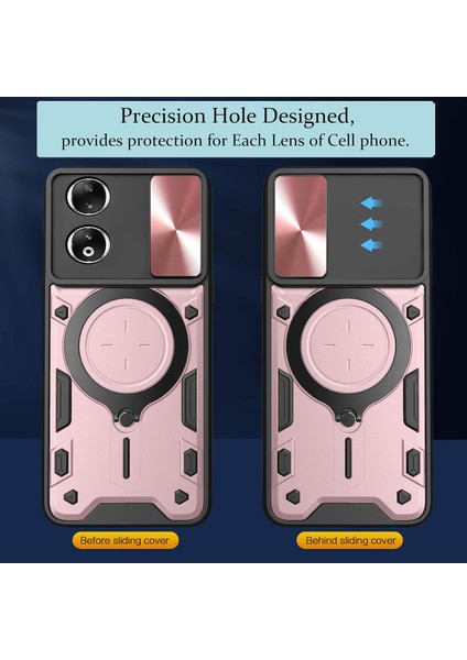 Honor 90 5g Için Çift Katmanlı Telefon Kılıfı, Slayt Kamera Kapağı ve Metal Gizli Braket ile Rose Gold (Yurt Dışından) fiyatları