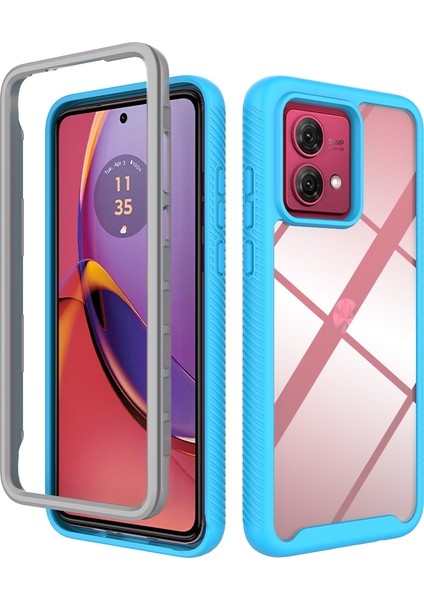 Motorola Moto G84 Için Hibrit Bumper Tam Koruma Telefon Kılıfı - Mavi (Yurt Dışından)