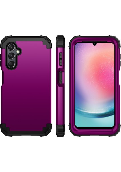 Samsung Galaxy A24 4g Için Yumuşak Silikon Sert Pc Tampon Telefon Kılıfı - Rose Gold (Yurt Dışından)