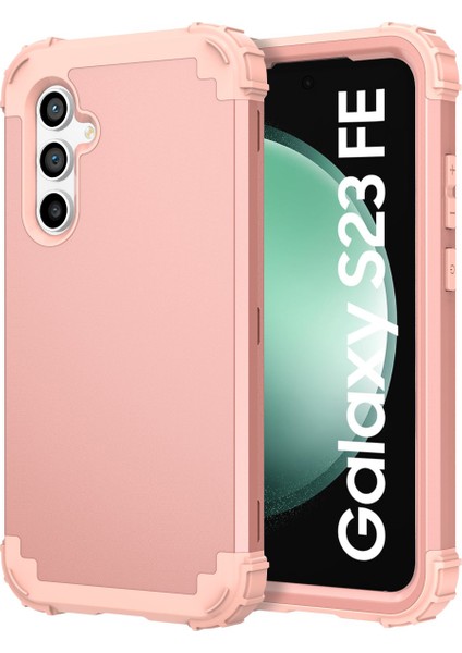 Samsung Galaxy S23 Fe Için Yumuşak Silikon Sert Pc Tampon Telefon Kılıfı - Rose Gold (Yurt Dışından)