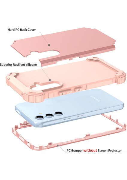 Samsung Galaxy A54 Için Yumuşak Silikon Sert Pc Tampon Telefon Kılıfı - Siyah (Yurt Dışından) fırsatları