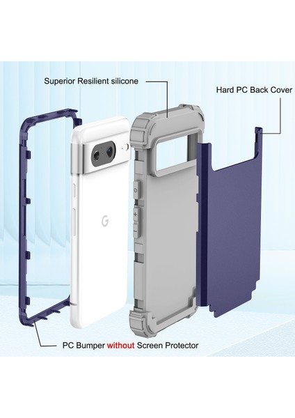 Google Pixel 7 Pro Için Yumuşak Silikon Sert Pc Tampon Telefon Kılıfı - Mor (Yurt Dışından)