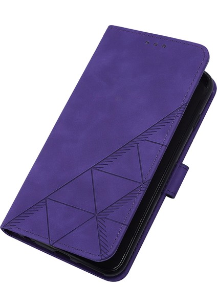 Tecno Spark 10C Için Kabartmalı Pu Deri Stand Cüzdan Telefon Kılıfı - Mor (Yurt Dışından)