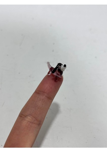 El Yapımı Mini Murano Cam Köpek Biblo A155-01