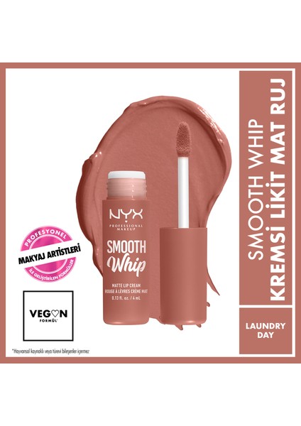 Nyx Professional Makeup Smooth Whip Kremsi Likit Mat Ruj - Laundry Day