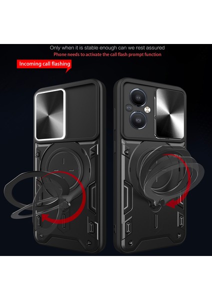 Oneplus Nord N20 5g Için Çift Katmanlı Telefon Kılıfı, Slayt Kamera Kapağı ve Metal Gizli Braket ile Mor (Yurt Dışından)