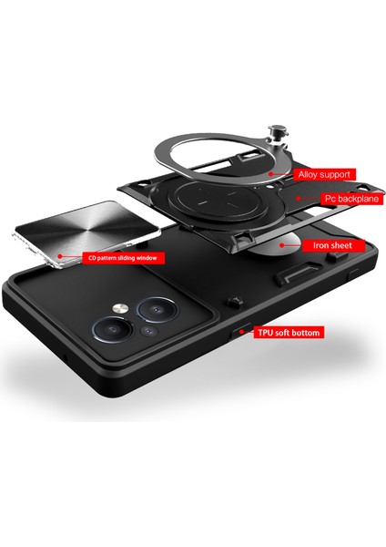 Oneplus Nord N20 5g Için Çift Katmanlı Telefon Kılıfı, Slayt Kamera Kapağı ve Metal Gizli Braket ile Mor (Yurt Dışından)