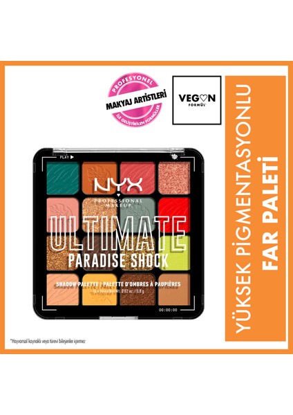 Nyx Professional Makeup Ultimate Shadow Palette - Paradise Shock Göz Farı Paleti