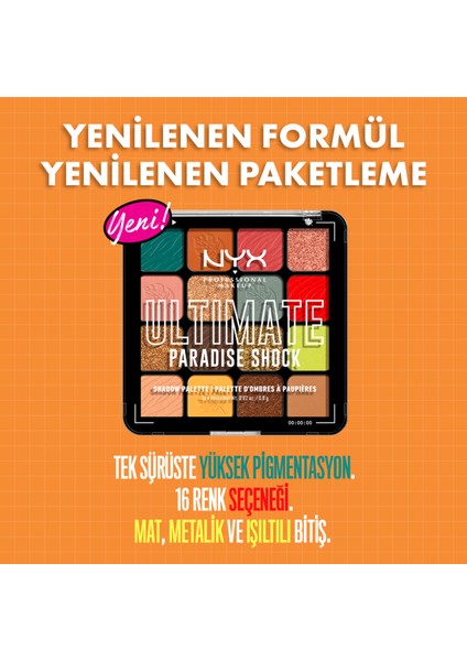 Nyx Professional Makeup Ultimate Shadow Palette - Paradise Shock Göz Farı Paleti