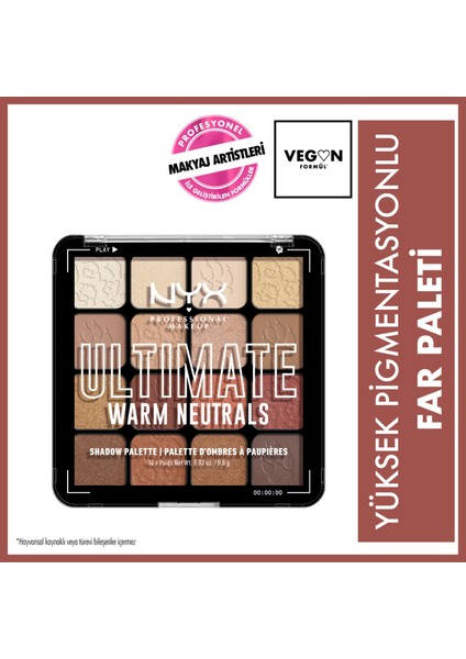 Nyx Professional Makeup Ultimate Shadow Palette - Warm Neutrals Göz Farı Paleti