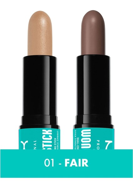 Nyx Professional Makeup Wonder Stick Çift Taraflı Krem Kontür & Aydınlatıcı Stick - Fair