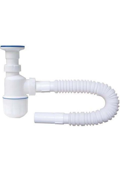 Taslı Körüklü Evye Sifonu Gırtlak Borulu