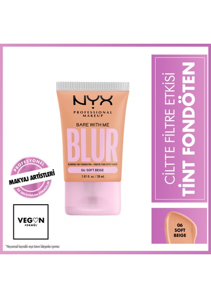 Nyx Professional Makeup Blur Tint Ciltte Filtre Etkili Fondöten - 06 Soft Beige