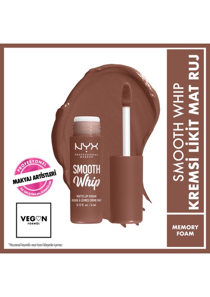 Nyx Professional Makeup Smooth Whip Kremsi Likit Mat Ruj - Memory Foam