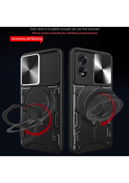 Oppo A38 4g Için Çift Katmanlı Telefon Kılıfı, Slayt Kamera Kapağı ve Metal Gizli Braket ile Mavi (Yurt Dışından) fiyatları