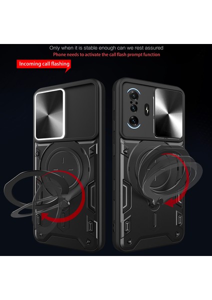 Xiaomi Poco F3 Gt /redmi K40 Gaming Için Çift Katmanlı Telefon Kılıfı, Slayt Kamera Kapağı ve Metal Gizli Braket ile Mor (Yurt Dışından) fiyatları