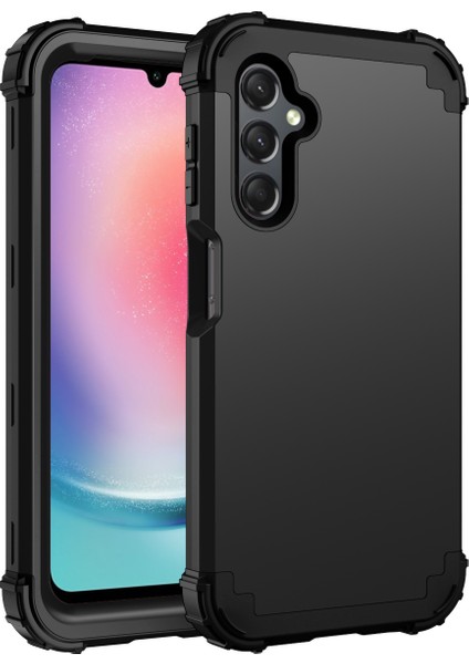 Samsung Galaxy A24 4g Için Yumuşak Silikon Sert Pc Tampon Telefon Kılıfı - Siyah (Yurt Dışından)
