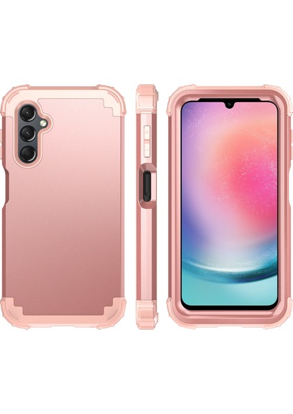 Samsung Galaxy A24 4g Için Yumuşak Silikon Sert Pc Tampon Telefon Kılıfı - Siyah (Yurt Dışından)