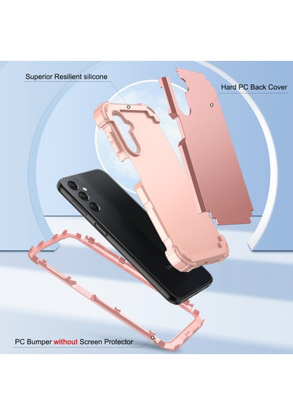 Samsung Galaxy A24 4g Için Yumuşak Silikon Sert Pc Tampon Telefon Kılıfı - Siyah (Yurt Dışından)