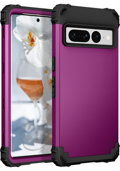 Google Pixel 7 Pro Için Yumuşak Silikon Sert Pc Tampon Telefon Kılıfı - Rose Gold (Yurt Dışından)