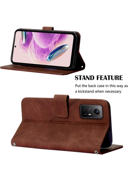 Xiaomi Redmi Note 12S 4g Için Kabartmalı Pu Deri Stand Cüzdan Telefon Kılıfı - Kahverengi (Yurt Dışından) fiyatları