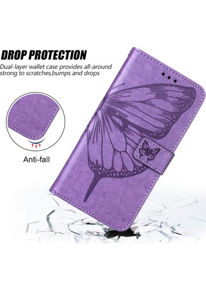 Xiaomi Redmi Note 12 Pro+ Için Kelebek Pu Deri Çevirmeli Cüzdan Stand Telefon Kılıfı - Mor (Yurt Dışından) fırsatları