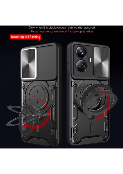 Realme 10 Pro+ Için Çift Katmanlı Telefon Kılıfı, Slayt Kamera Kapağı ve Metal Gizli Braket ile Rose Gold (Yurt Dışından) fiyatları
