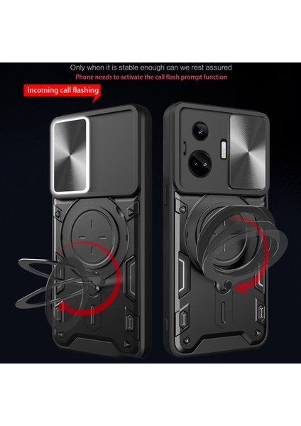 Realme Gt3 / Gt Neo 5 Için Çift Katmanlı Telefon Kılıfı, Slayt Kamera Kapağı ve Metal Gizli Braket ile Gümüş (Yurt Dışından) fiyatları