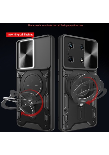 Infinix Note 30 Pro Için Çift Katmanlı Telefon Kılıfı, Slayt Kamera Kapağı ve Metal Gizli Braket ile Mavi (Yurt Dışından) fiyatları