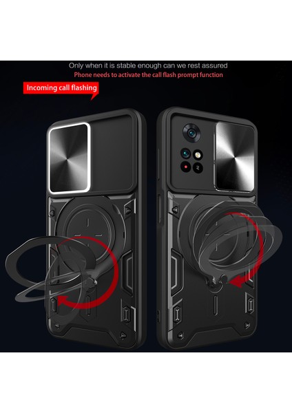 Xiaomi Poco M4 Pro 4g Için Çift Katmanlı Telefon Kılıfı, Slayt Kamera Kapağı ve Metal Gizli Braket ile Gümüş (Yurt Dışından) fiyatları