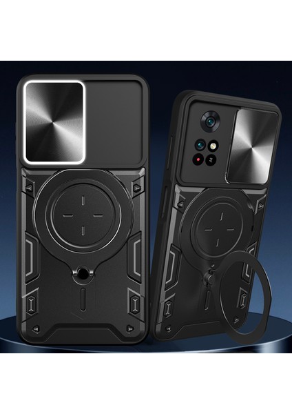 Xiaomi Poco M4 Pro 4g Için Çift Katmanlı Telefon Kılıfı, Slayt Kamera Kapağı ve Metal Gizli Braket ile Gümüş (Yurt Dışından) indirimleri