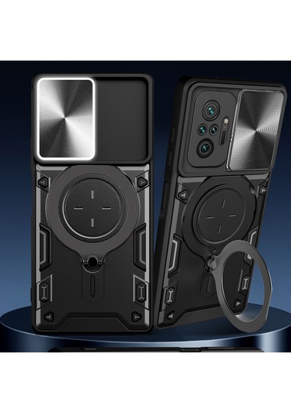 Xiaomi Redmi Note 10 Pro /note 10 Pro Max Için Çift Katmanlı Telefon Kılıfı, Slayt Kamera Kapağı ve Metal Gizli Braket ile Gümüş (Yurt Dışından) indirimleri