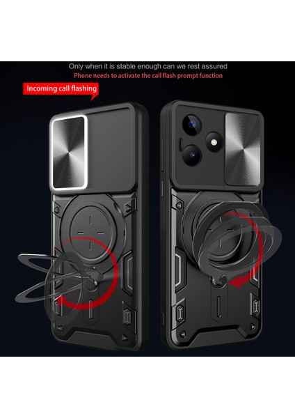 Realme C53 / Narzo N53 Için Çift Katmanlı Telefon Kılıfı, Slayt Kamera Kapağı ve Metal Gizli Braket ile Mor (Yurt Dışından) fiyatları