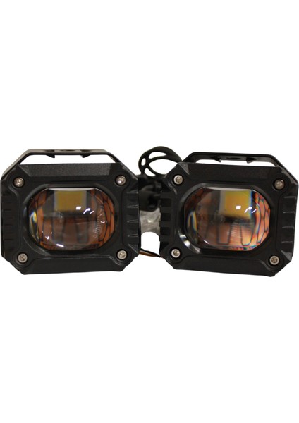 Motosiklet Sis Farı 12-85V Çift Renk Beyaz-Sarı IP67 Araç Off Road 4x4 Suv Atv Tekne Scooter Farı 2 Ad.