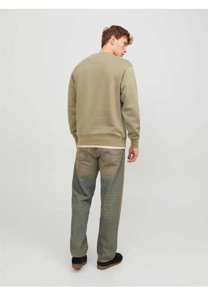 Jack & Jones Vesterbro Erkek Bej Bisiklet Yaka Sweatshirt