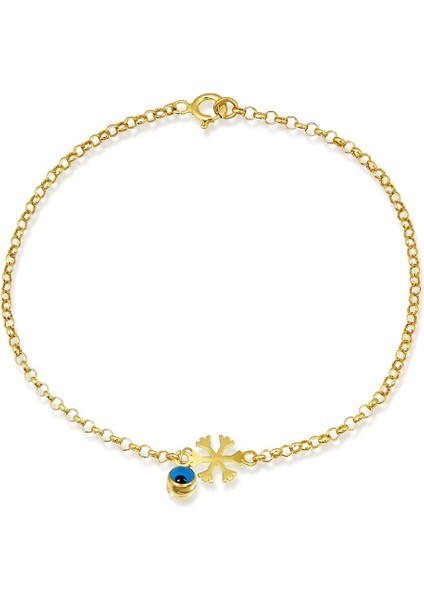 14 Ayar Altın Kartanesi ve Göz Sallantılı Bileklik fiyatları