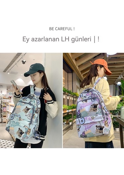Graffiti Sırt Çantası Trendy Basit Öğrenci Okul Çantası (Yurt Dışından)