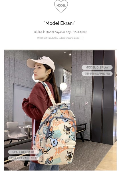 Graffiti Sırt Çantası Trendy Basit Öğrenci Okul Çantası (Yurt Dışından) fiyatları