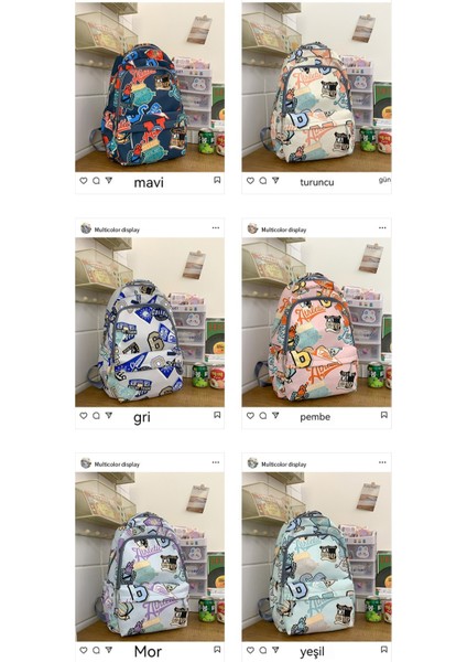 Graffiti Sırt Çantası Trendy Basit Öğrenci Okul Çantası (Yurt Dışından) modelleri