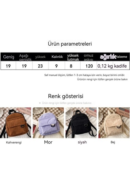 Mini Işe Gidiş Geliş Küçük Kozmetik Çantası Kadife Dokulu Okul Çantası (Yurt Dışından) fiyatları