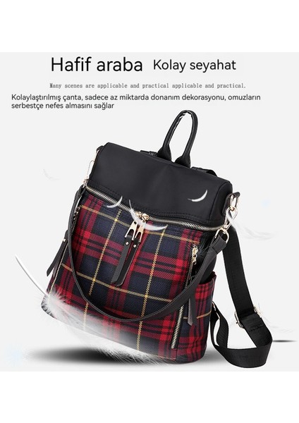 Hafif Oxford Kumaş Seyahat Basit Kanvas Ekose Sırt Çantası (Yurt Dışından) modelleri