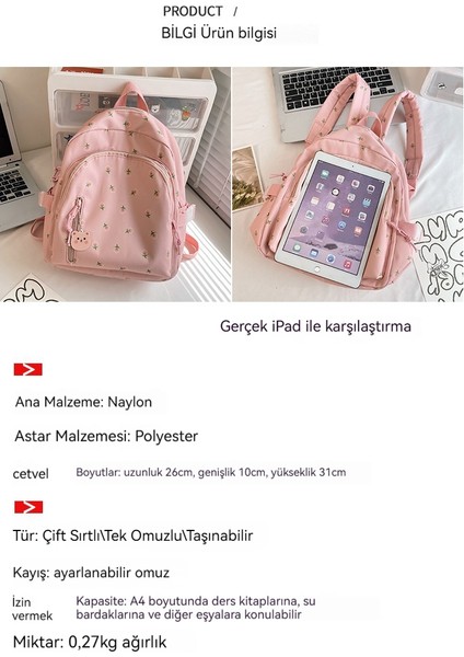 Basit Mini Baskılı Küçük Sırt Çantası (Yurt Dışından) modelleri