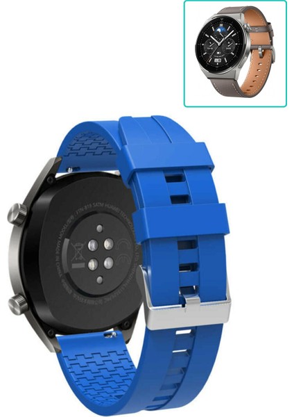 Huawei Watch Gt3 Pro 46MM Akıllı Saat Uyumlu Kordon Oyuk Desenli Tokalı Silikon Kayış