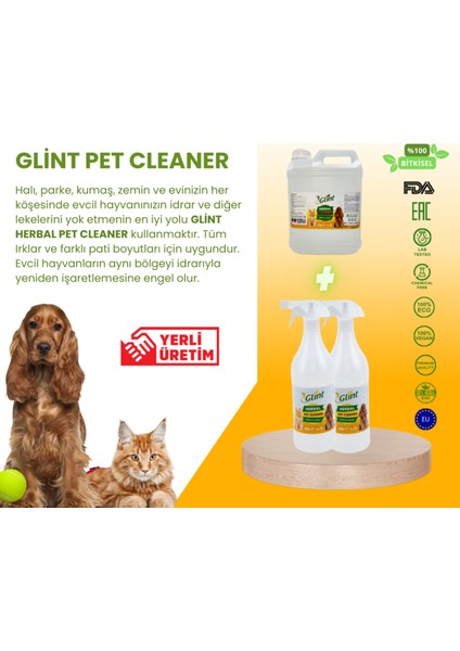 Pet Cleaner 5 Lt + 2 x 1 Lt %100 Bitkisel Kimyasalsız Evcil Hayvan Temizleyicisi