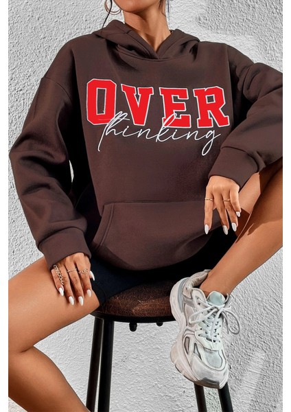 Only Trend Wear Unisex Over Thinking Baskılı Sweatshirt