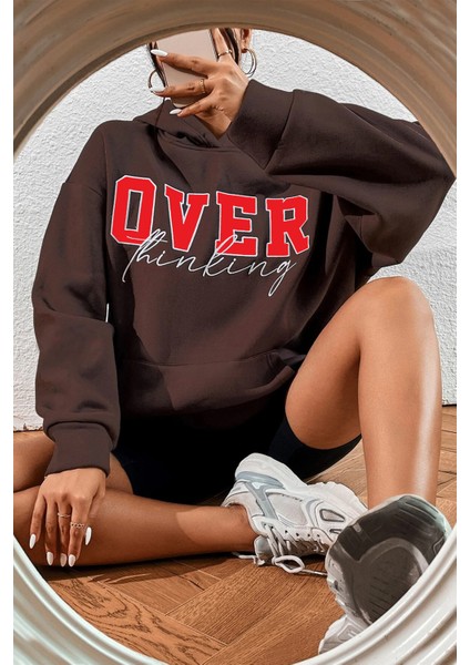 Only Trend Wear Unisex Over Thinking Baskılı Sweatshirt