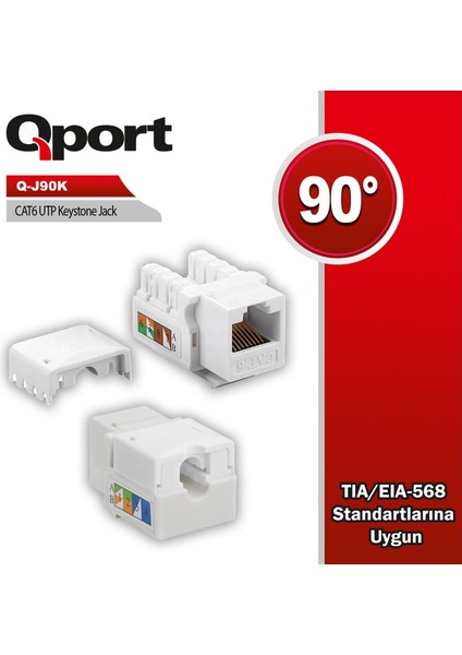 Q-J90K Cat6 Utp 90 Derece Keystone Jack