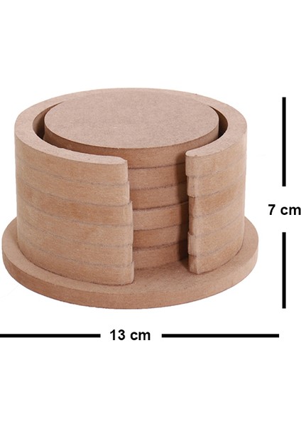 Ahşap Boyanabilir Dekoratif Yuvarlak Bardak Altlığı