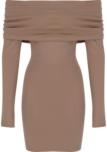 Champain Dress Jarse U.kollu Elbise