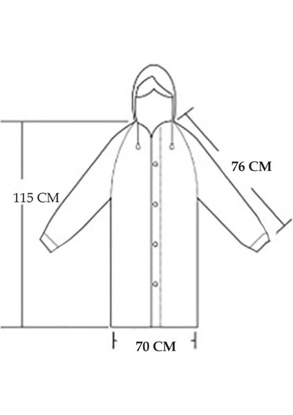 Kadın Erkek Kapüşonlu Çıtçıtlı Su Geçirmez Yağmurluk SYG01